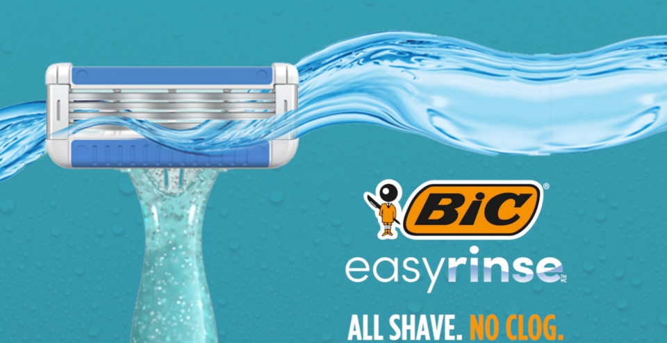 BIC EasyRinse Anti-Clogging Women's Disposable Razors with 4 Easy Rinse Shaving Blades, 2 Count