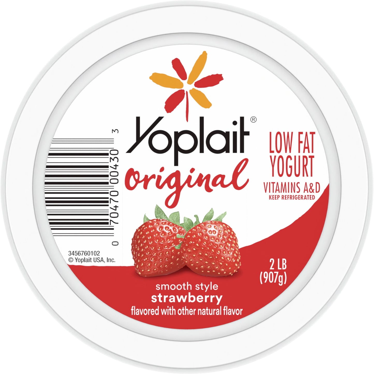 Yoplait Original Smooth Style Strawberry Flavored Low Fat Yogurt 32 OZ