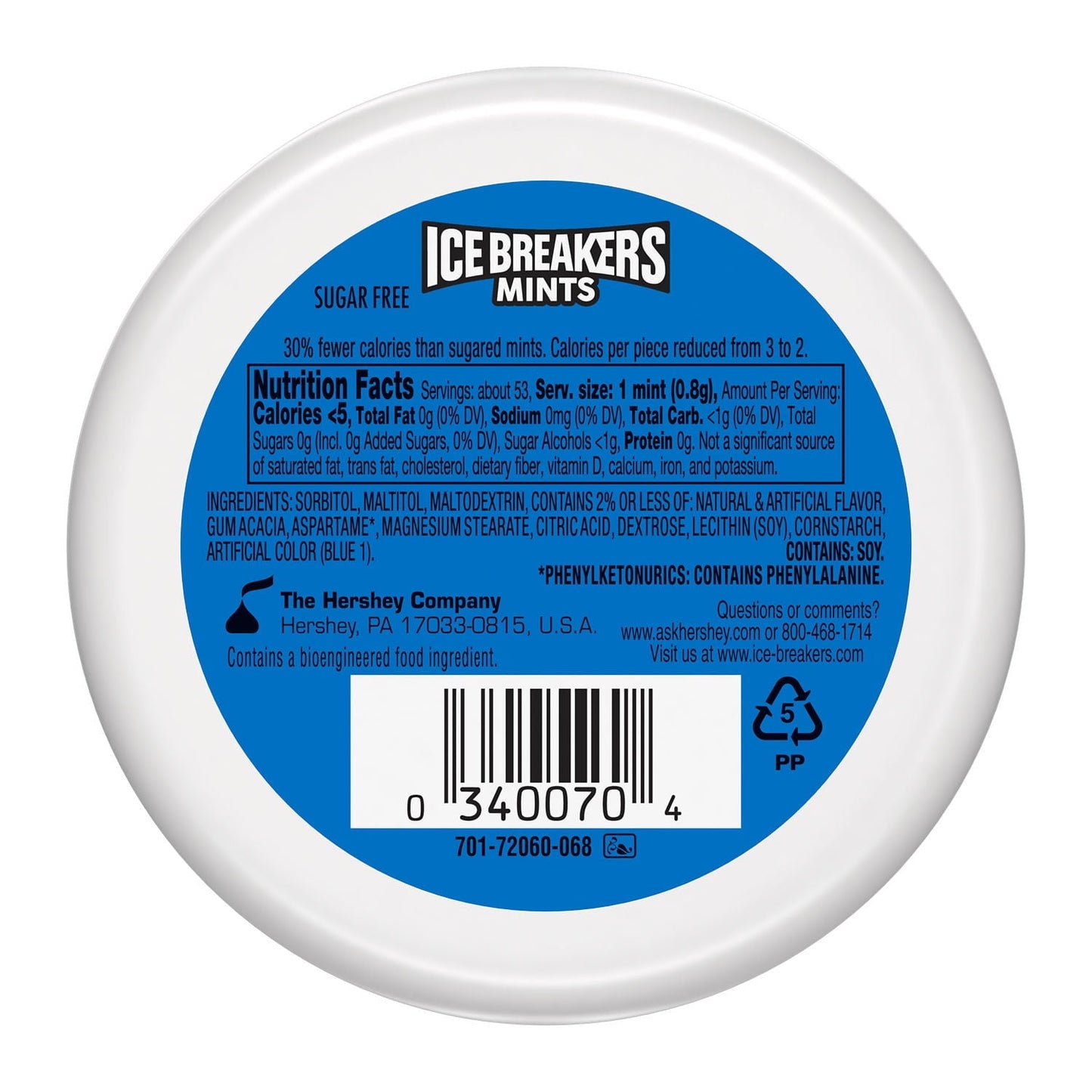 Ice Breakers Cool Mint Sugar Free Mints, Tin 1.5 oz