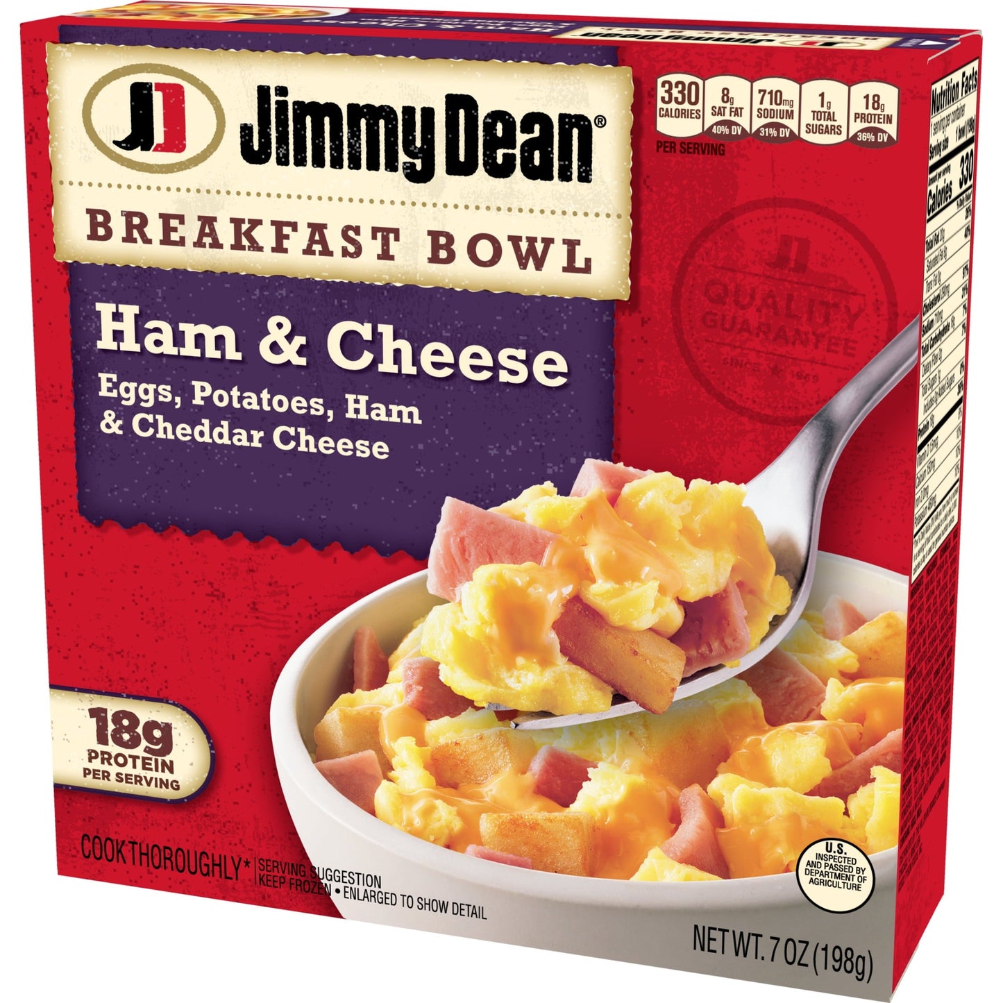 Jimmy Dean Ham & Cheese Breakfast Bowl, 7 oz (Frozen)