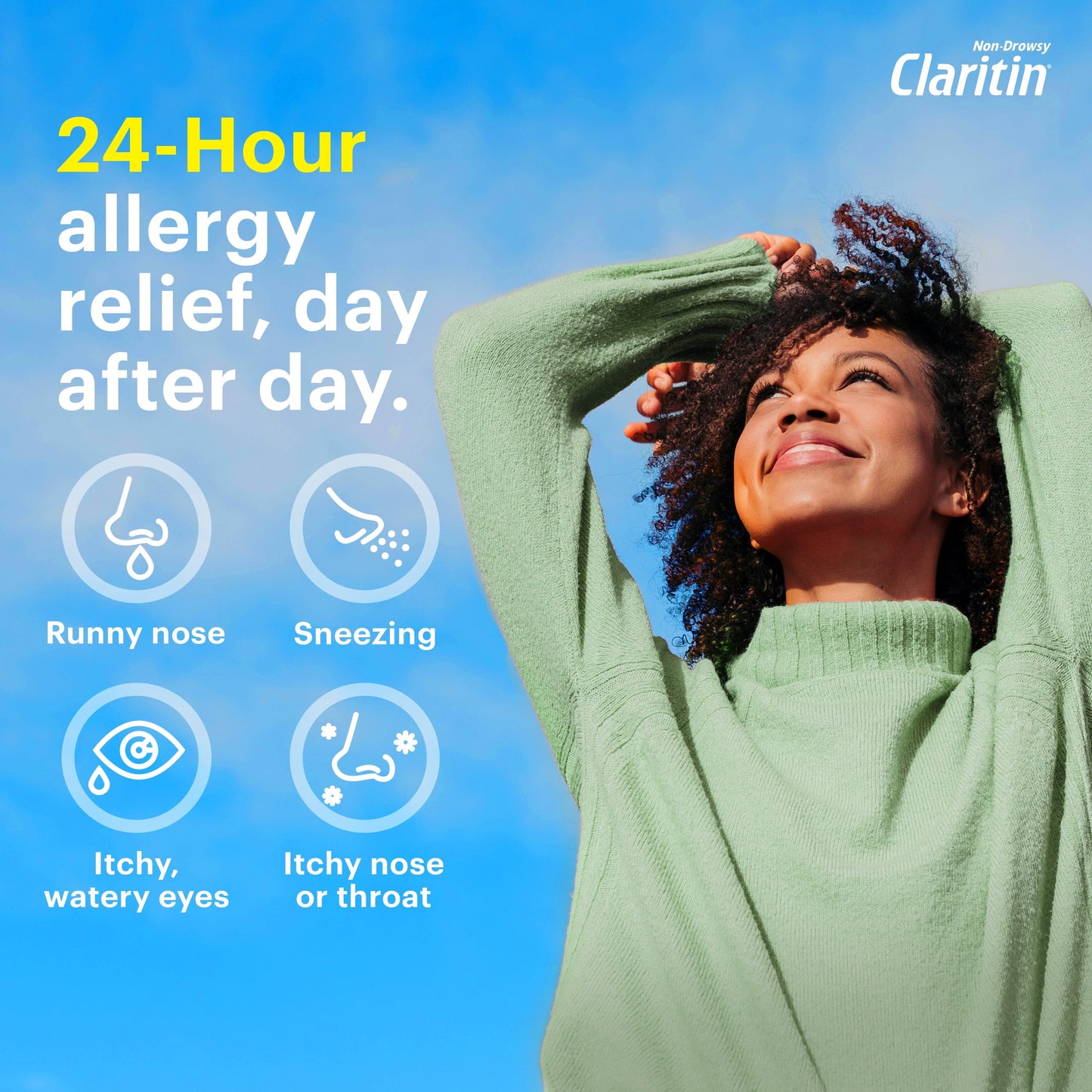 Claritin 24 Hour Non-Drowsy Allergy Medicine, Loratadine Antihistamine Tablets, 70 Ct