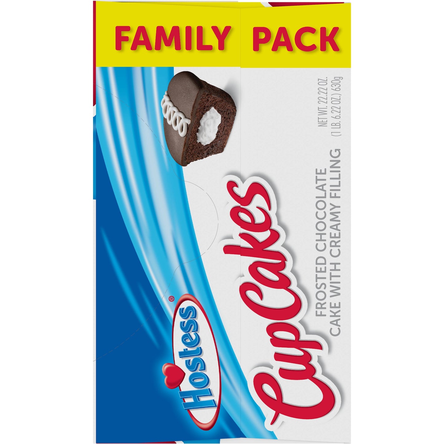 HOSTESS Chocolate Cupcakes, Creamy Filling, Chocolate Snack Cakes, Family Pack - 14 Count / 22.22 oz