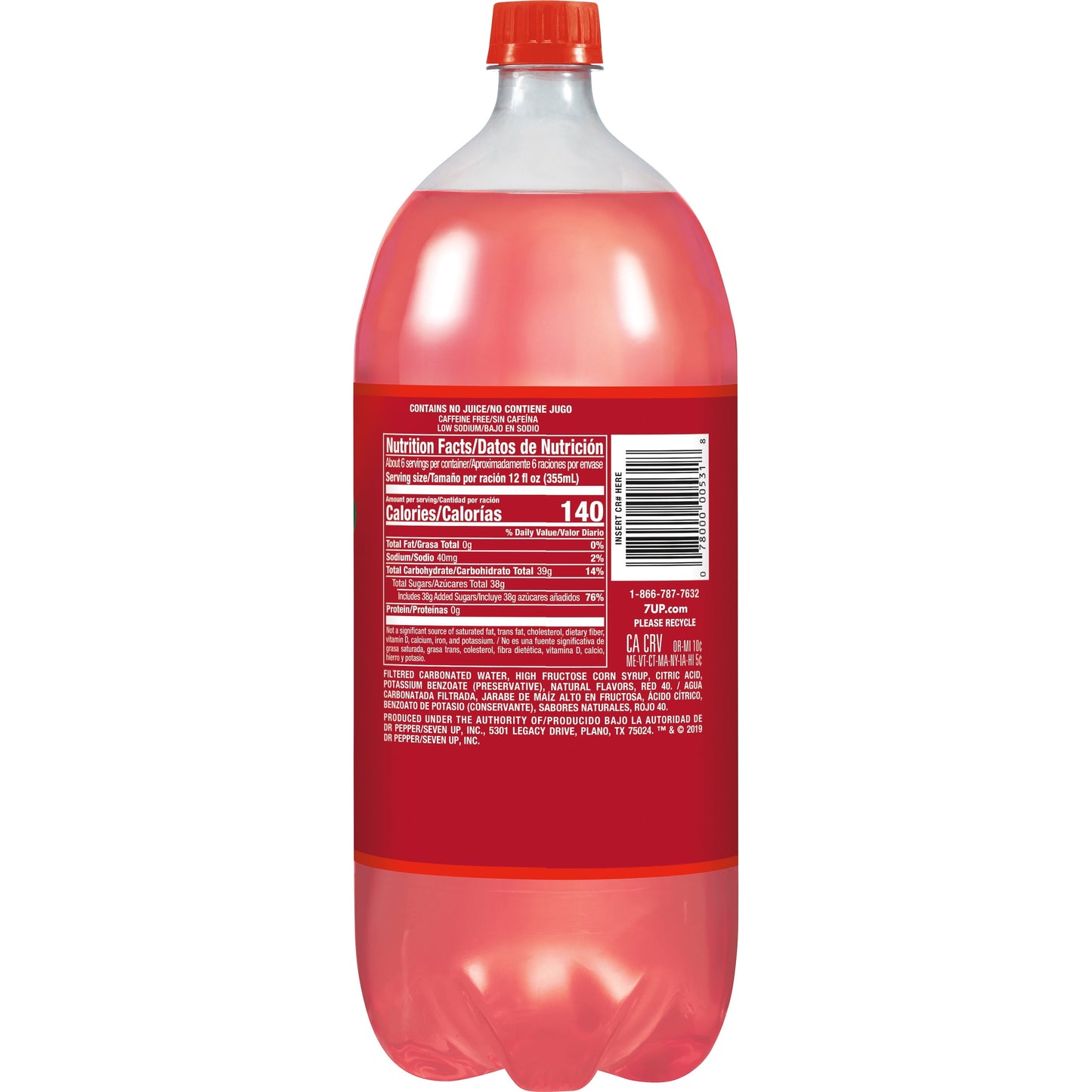 7UP Cherry Flavored Soda, 2 L bottle