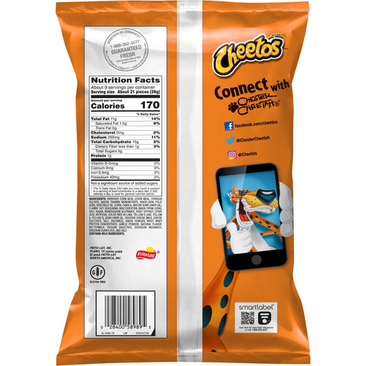 Cheetos Crunchy Flamin' Hot Cheese Flavored Snack Chips, 8.5 oz Bag