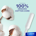 Tampax Pure Cotton Tampons, Unscented, Super Absorbency, 24 Ct