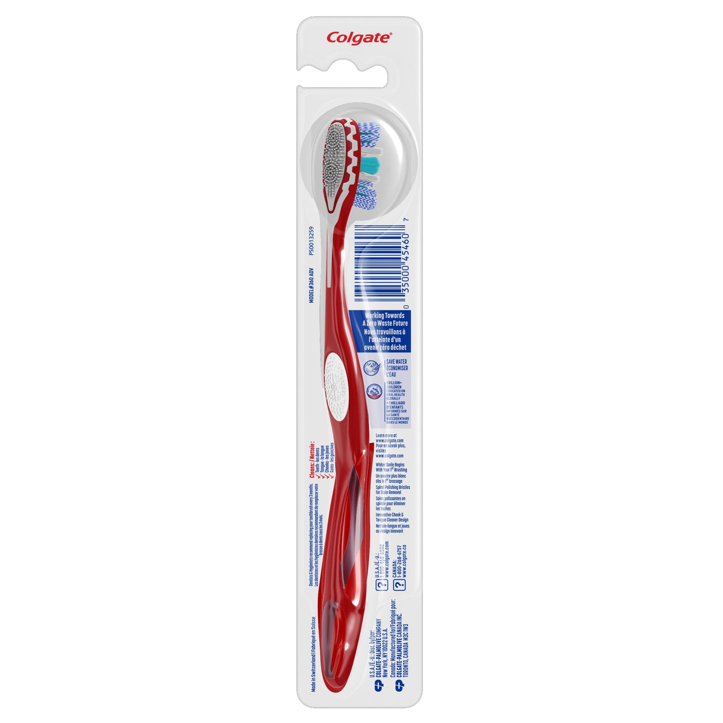 Colgate 360° Advanced Optic White Toothbrush, Medium, 1 Ct