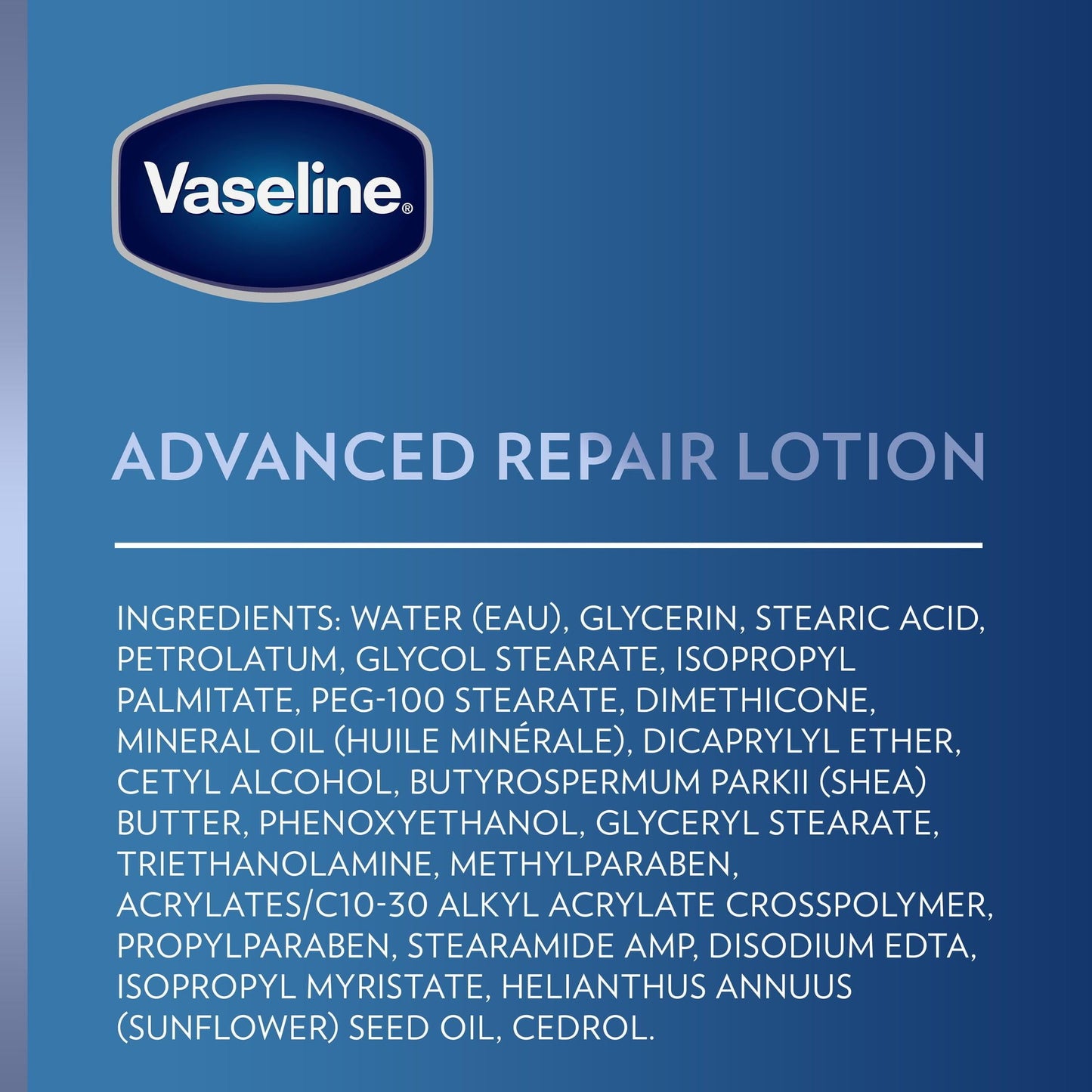 Vaseline Intensive Care Advanced Repair Non Greasy Body Lotion, Unscented, 20.3 fl oz