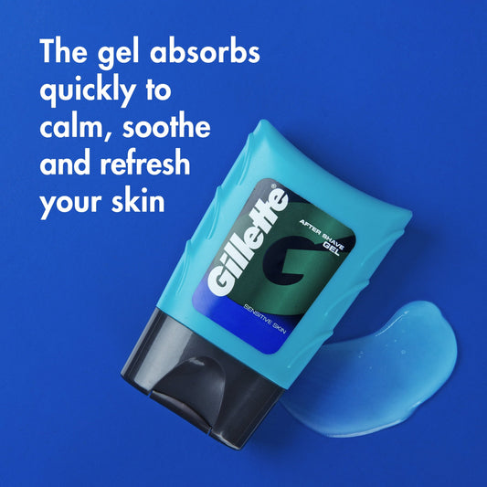 Gillette Aftershave Gel for Men, Sensitive Skin, 2.5 oz