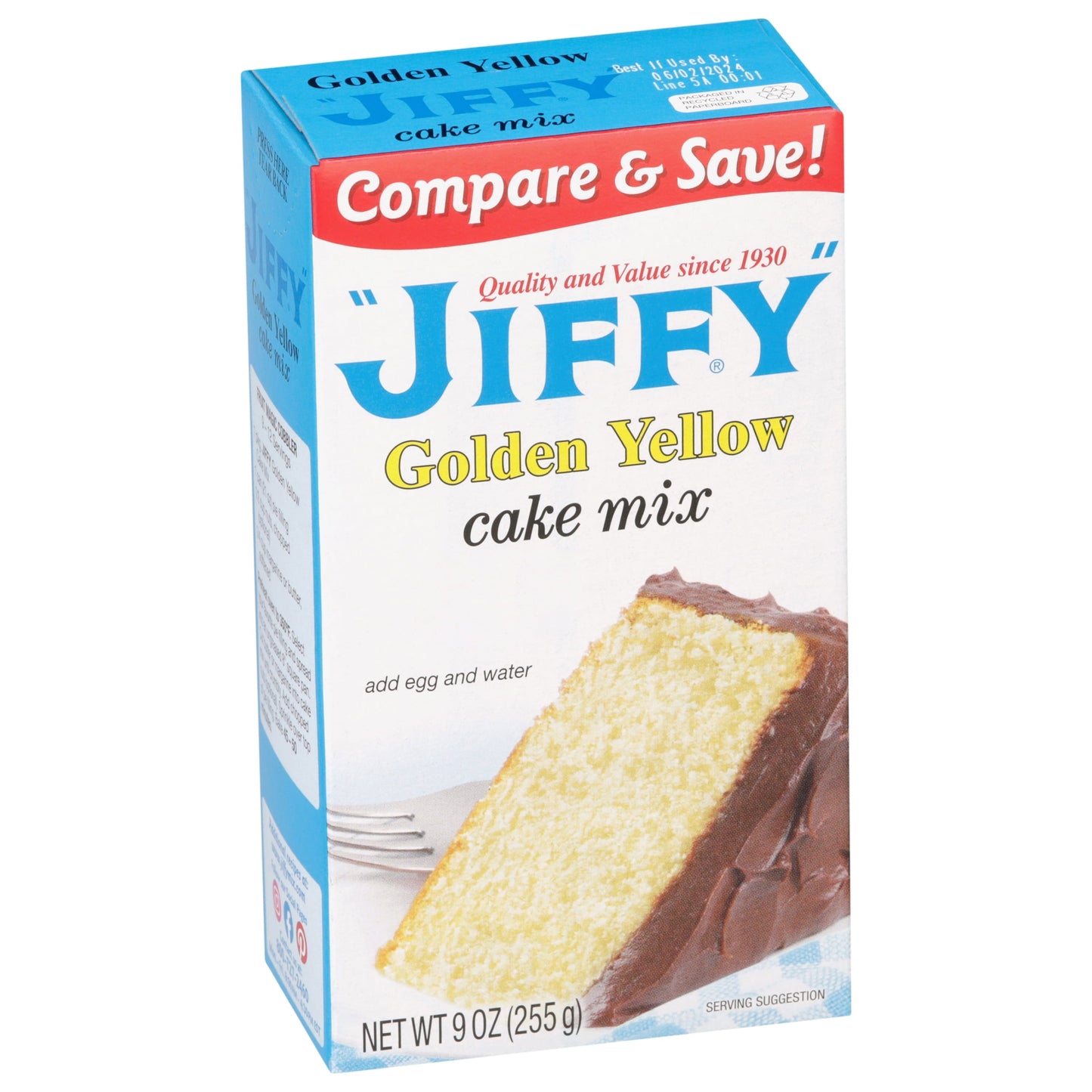 JIFFY Golden Yellow Cake Mix 9 OZ Box