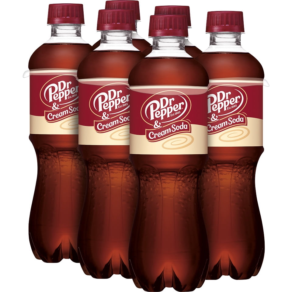 Dr Pepper & Cream Soda, .5 L bottles, 6 pack