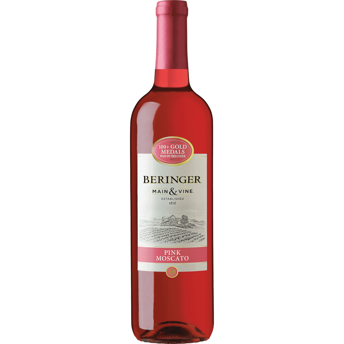 Beringer Main & Vine Pink Moscato California Rose Wine, 750 ml Glass, ABV 13.00%