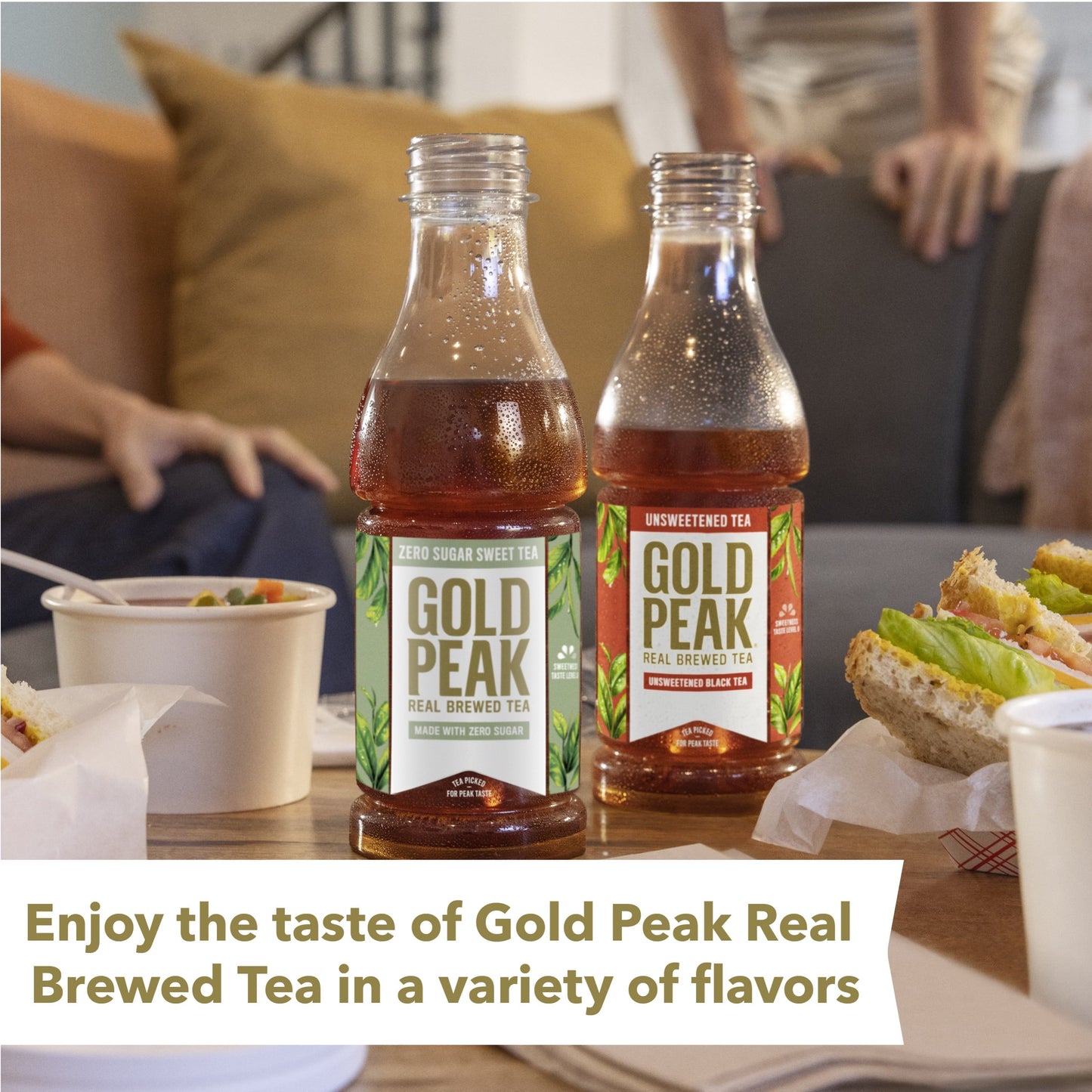 Gold Peak Real Brewed Tea Zero Sugar Diet, Bottled Tea Drink, 16.9 fl oz, 6 Bottles