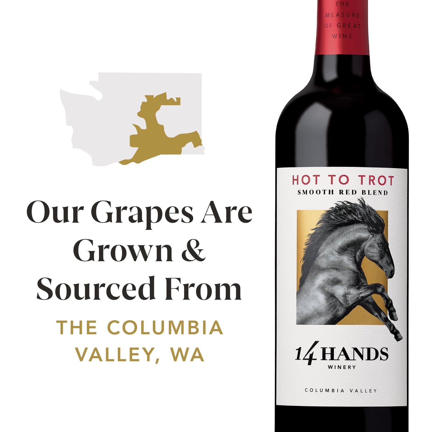 14 Hands Columbia Valley Hot to Trot Red Blend Wine, 750 ml Bottle, 14.5% ABV