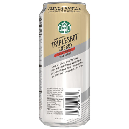 Starbucks Tripleshot Energy French Vanilla Extra Strength Coffee Energy Drink, 15 oz Can