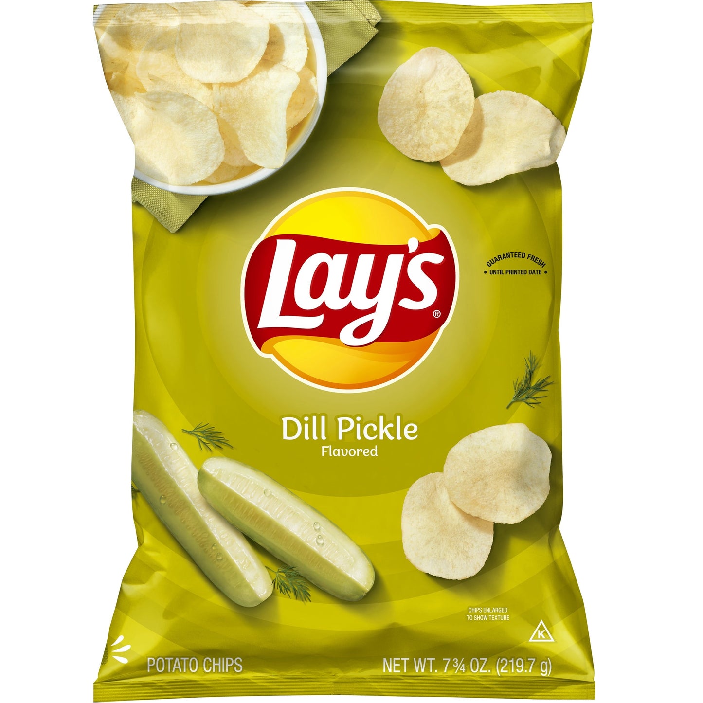 Lay's Dill Pickle Potato Snack Chips,7.75 oz Bag