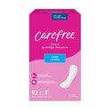 CAREFREE® Panty Liners, Long, Flat, Unscented, 8 Hour Odor Control, 92ct