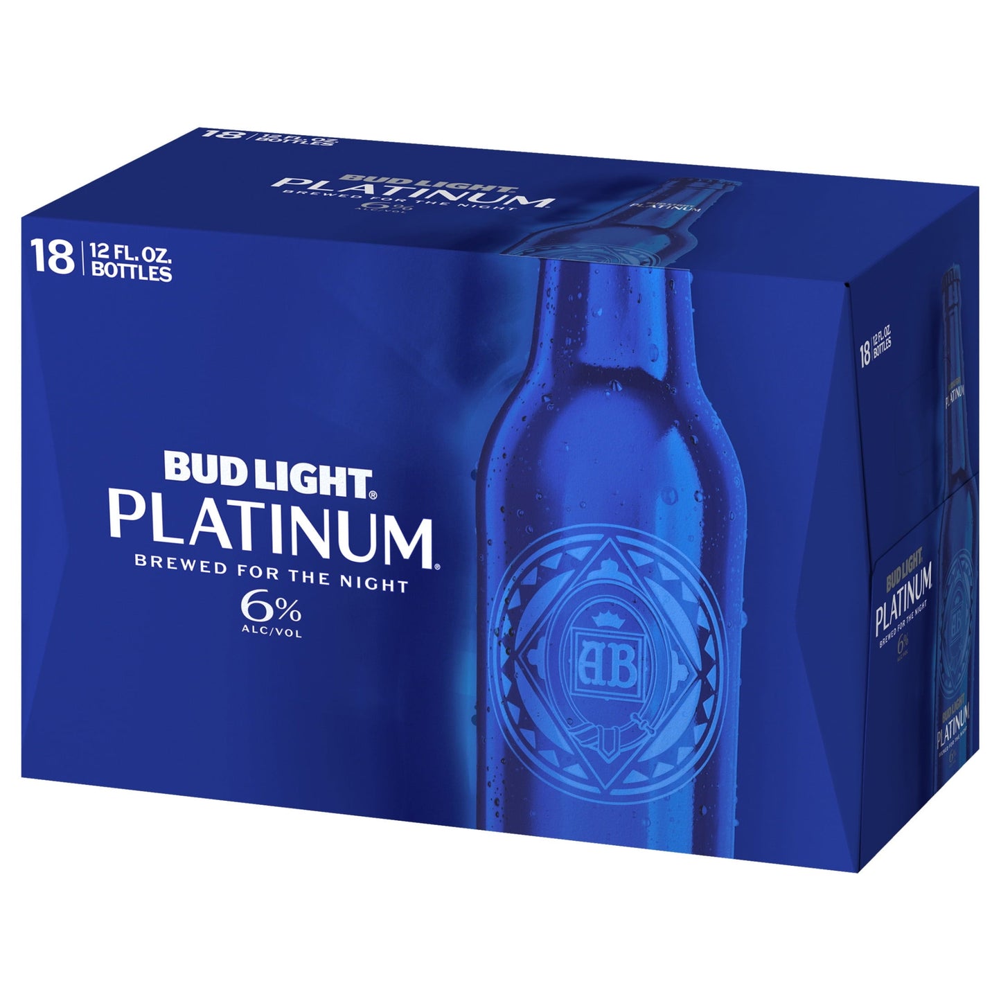 Bud Light Platinum Beer, 18 Pack Beer, 12 fl oz Glass Bottles, 6 % ABV, Domestic Lager