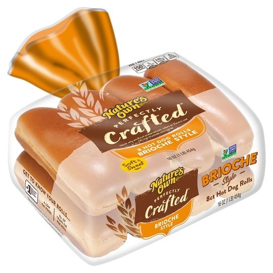 Nature's Own Perfectly Crafted Brioche Style Hot Dog Buns, 16 oz, 8 Count