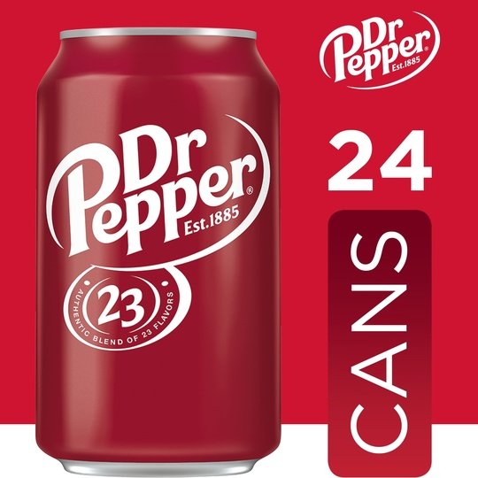 Dr Pepper Soda, 12 fl oz cans, 24 pack