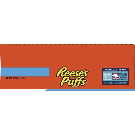 REESEâS PUFFS Chocolatey Peanut Butter Cereal, Kid Breakfast Cereal, Family Size, 19.7 oz