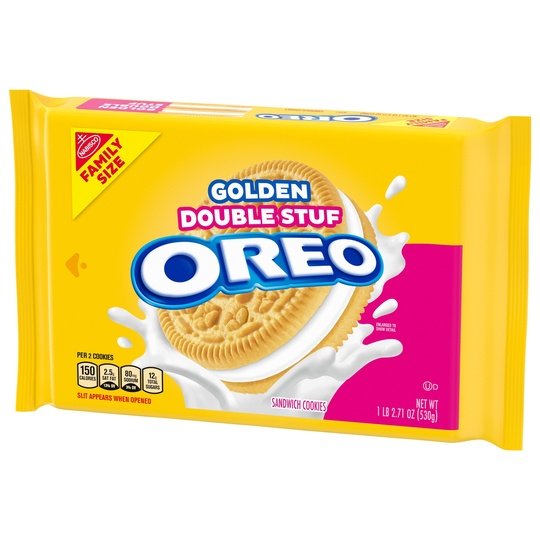 OREO Double Stuf Golden Sandwich Cookies, Family Size, 18.71 oz