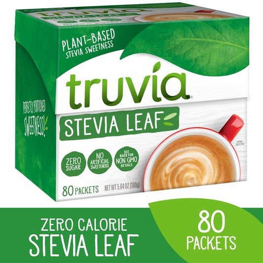 Truvia Original Calorie-Free Sweetener from the Stevia Leaf, 80  Packets (5.64 oz Carton)