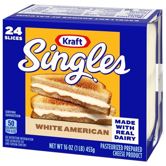 Kraft Singles White American Cheese Slices, 24 Ct Pk