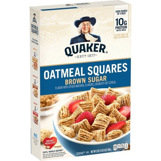 Quaker Oatmeal Squares Brown Sugar, 21 oz