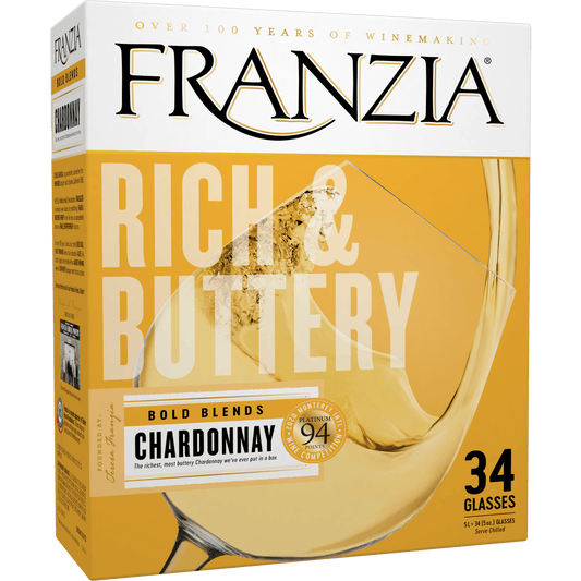 Franzia Rich & Buttery Chardonnay White Wine, 5 L Bag In Box, ABV 12.50%