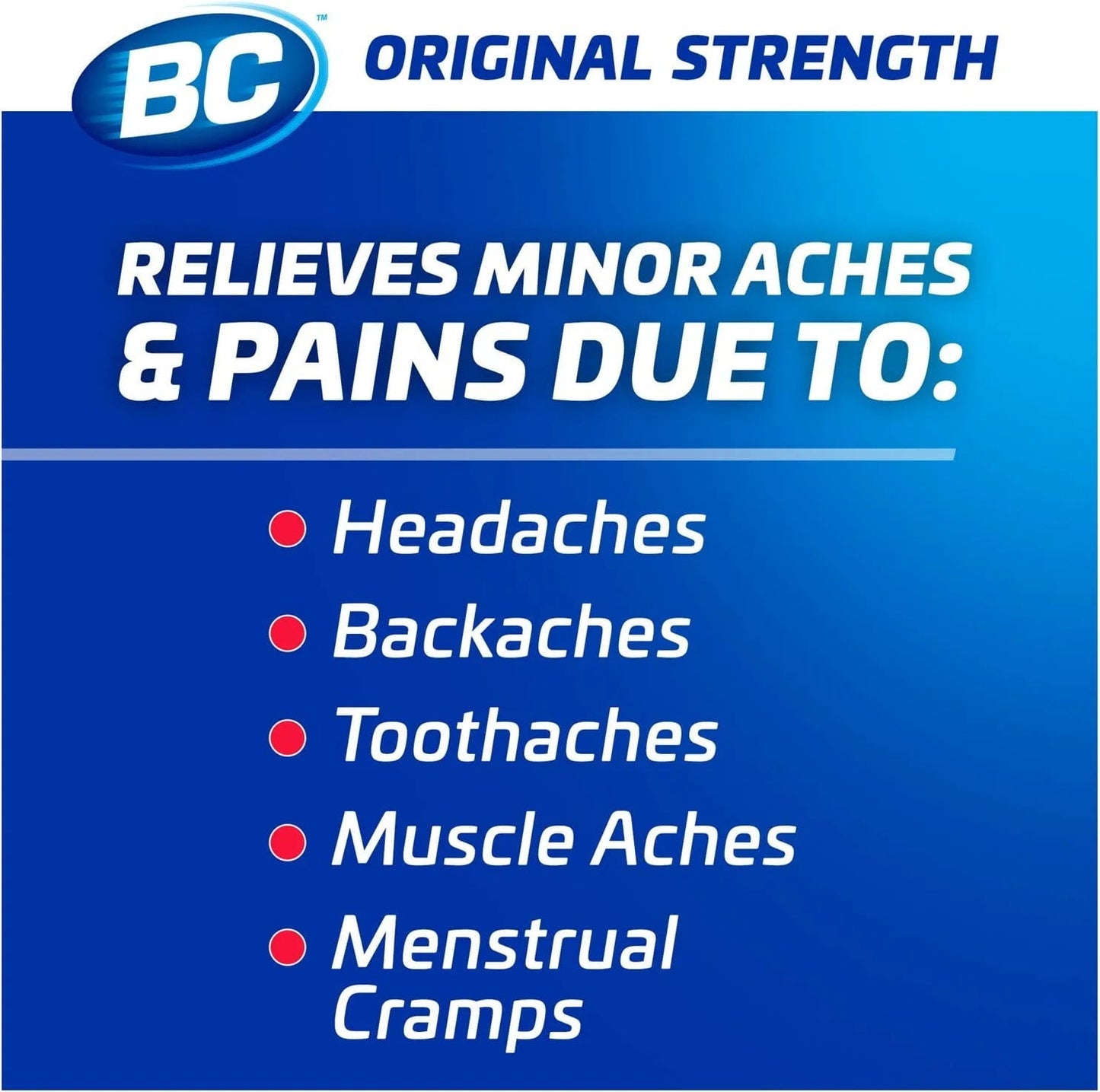 BC Powder Original Strength Pain Reliever, Aspirin Dissolve Packs, 50 Count