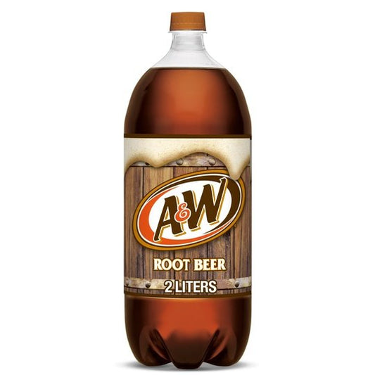 A&W Caffeine-Free, Low Sodium Root Beer Soda Pop, 2 Liter Bottles