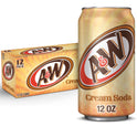 A&W Cream Soda, 12 fl oz, 12 Pack Cans