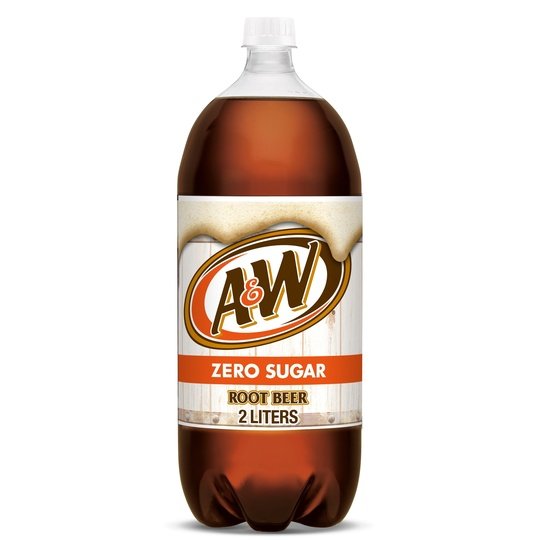 A&W Zero Sugar Root Beer Soda, 2 L bottle