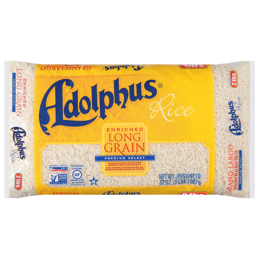 Adolphus Enriched Long Grain White Rice, Gluten Free, 2 lb Bag