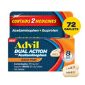 Advil Dual Action Back Pain Caplets Delivers 250Mg Ibuprofen and 500Mg Acetaminophen Per Dose for 8 Hours of Back Pain Relief - 72 Count