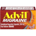 Advil Migraine Pain and Headache Reliever Ibuprofen, 200 mg Liquid Filled Capsules, 80 Count