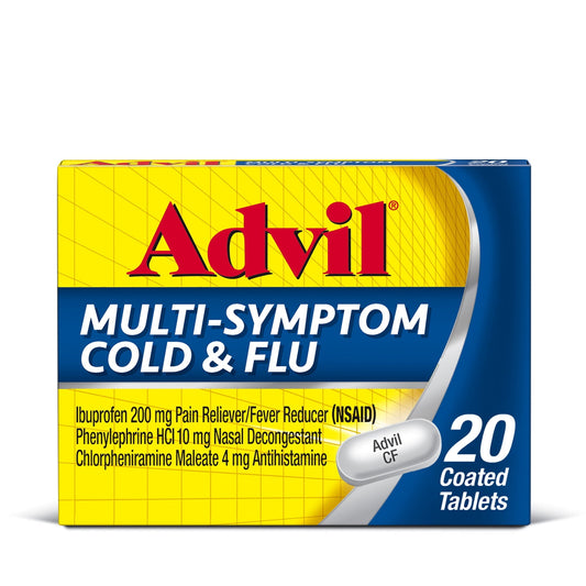 Advil Multi Symptom Cold and Flu Medicine with Ibuprofen - 20 Coated Tablets