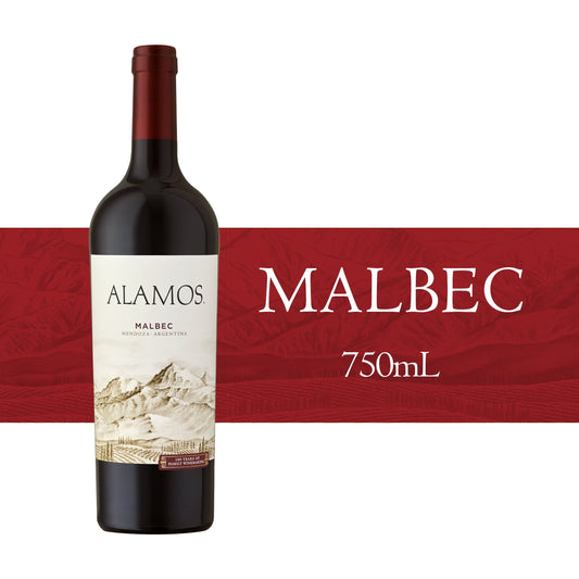 Alamos Malbec Red Wine, Argentina Wine, 750ml Glass Bottle