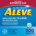 Aleve Tablets Easy Open Arthritis Cap Naproxen Sodium Pain Reliever, 200 Count