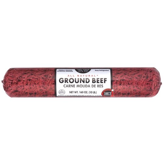 All Natural* 73% Lean/27% Fat Ground Beef, 10 lb Roll