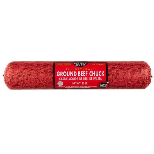 All Natural* 80% Lean/20% Fat Ground Beef Chuck, 10 lb Roll