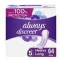 Always Discreet Incontinence Pads, Heavy Absorbency, Long Length, 64 CT