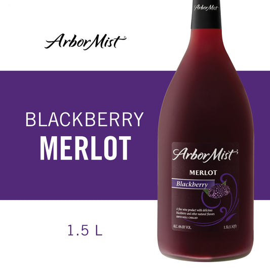 Arbor Mist Blackberry Fruit Merlot Wine, 1.5 Liter Glass Bottle