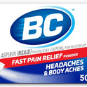 BC Powder Original Strength Pain Reliever, Aspirin Dissolve Packs, 50 Count