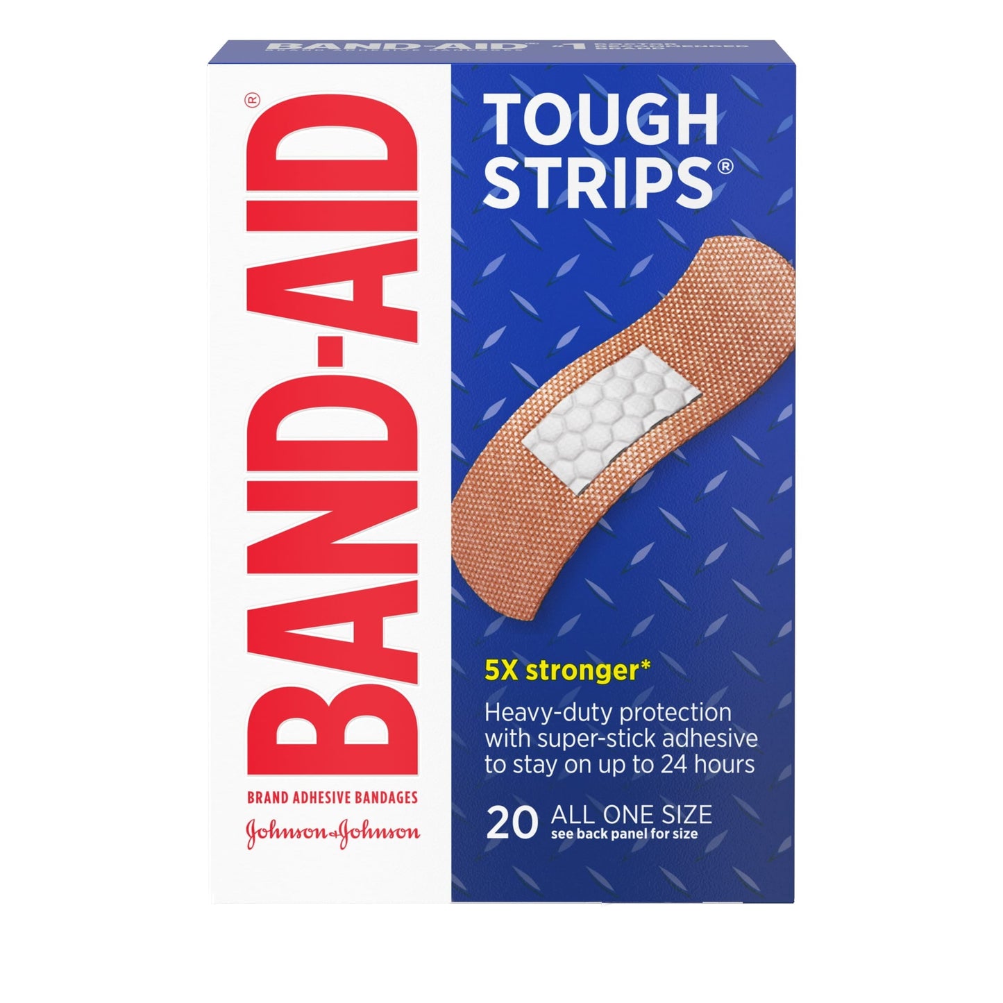 Band-Aid Brand Tough Strips Durable Adhesive Bandage, One Size, 20 ct