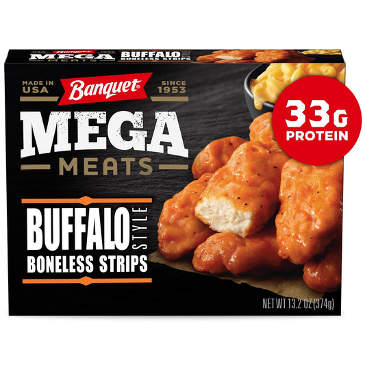 Banquet Mega Meats Buffalo-Style Chicken Strips Frozen Meal, 13.2 oz (Frozen)