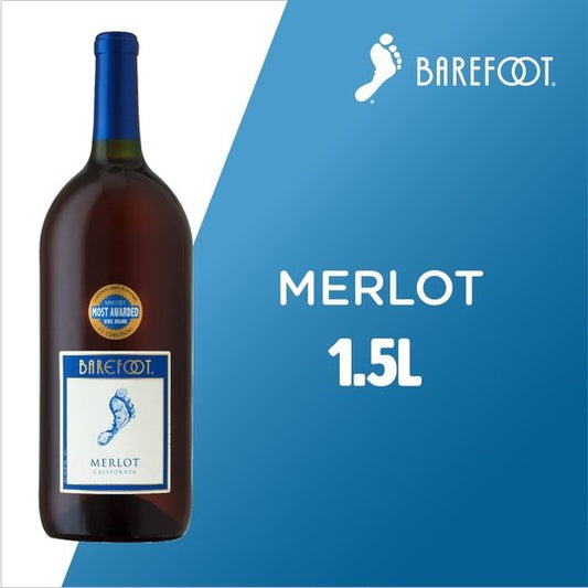 Barefoot Cellars California Merlot Red Wine, 1.5 Liter Glass Bottle