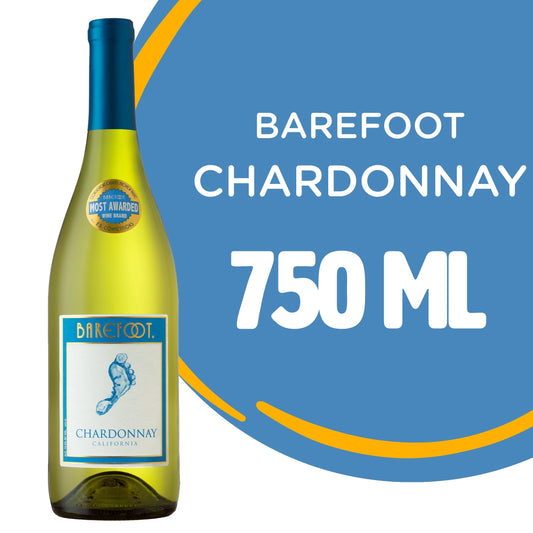 Barefoot Cellars Chardonnay California Wine, 750 ml Glass Bottle