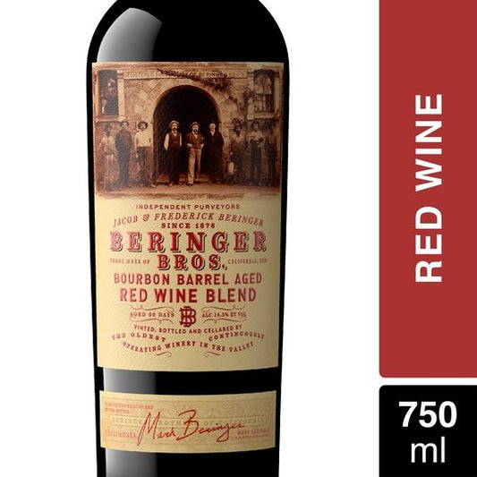 Beringer Bros. Bourbon Barrel Aged California Red Wine Blend, 750ml Bottle, 14.5% ABV