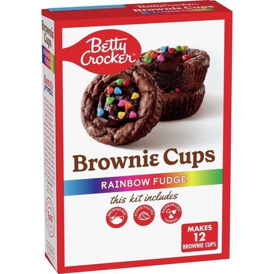 Betty Crocker Brownie Cups Mix, Rainbow Fudge, 13.7 oz